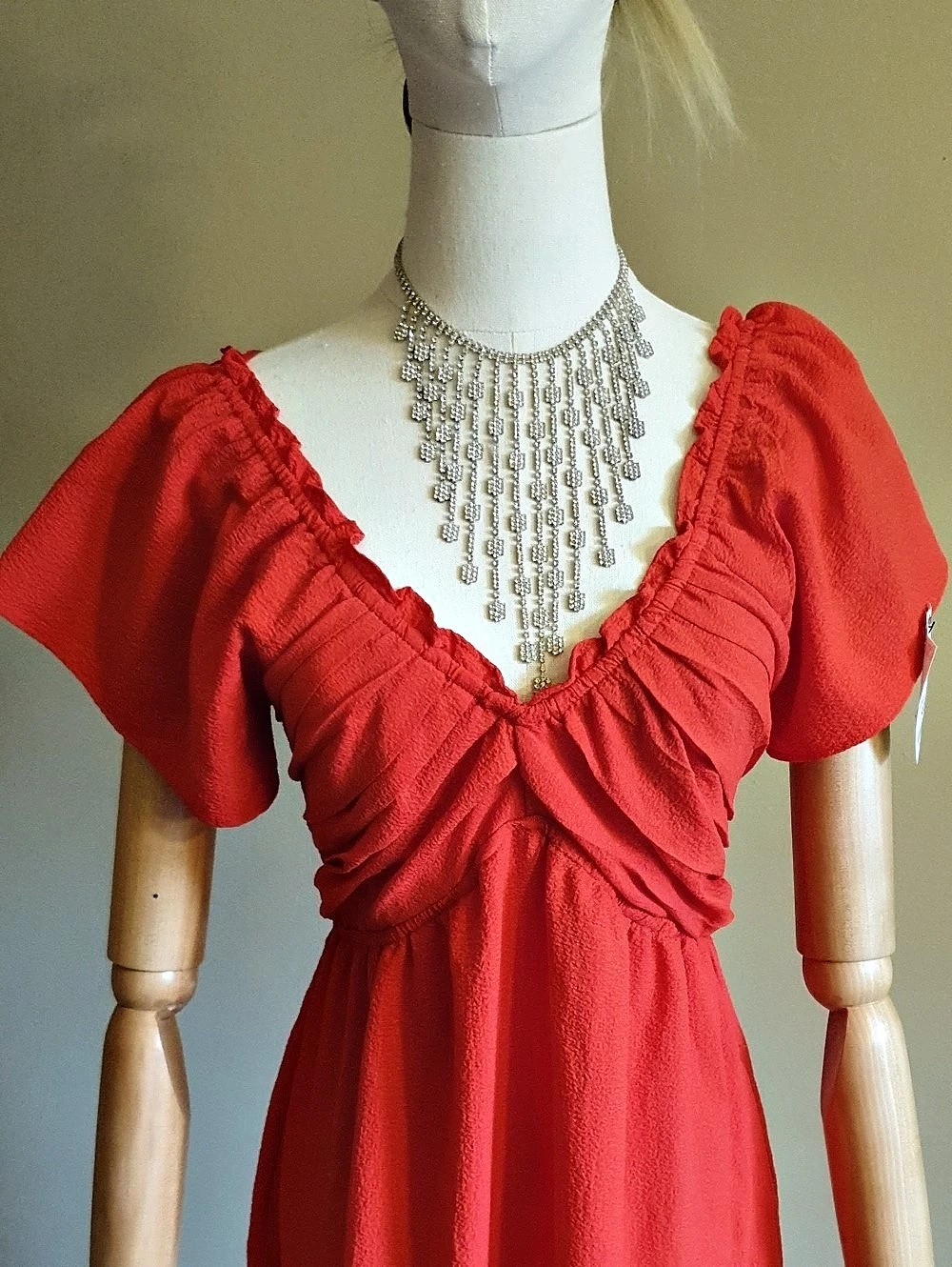Red Ruffle Maxi Dress NWT - Picture 3 of 8